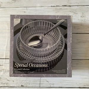 Special Occasions Crystal Collection Sauce Dressing Set With Server 4106 New